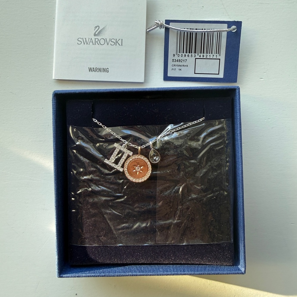Swarovski Gemini Zodiac Necklace – Crystal II Charm w/ Box - Picture 9 of 10
